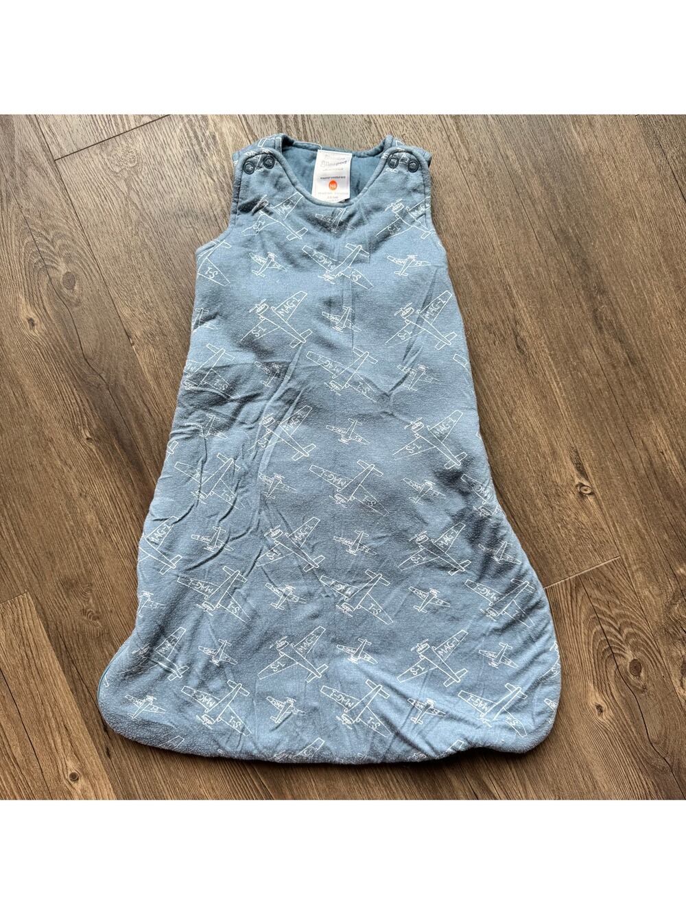 Gunamuna Gunapod Sleep Sack NB - 3Mo 2.6 Tog Blue Airplane Wearable Blanket